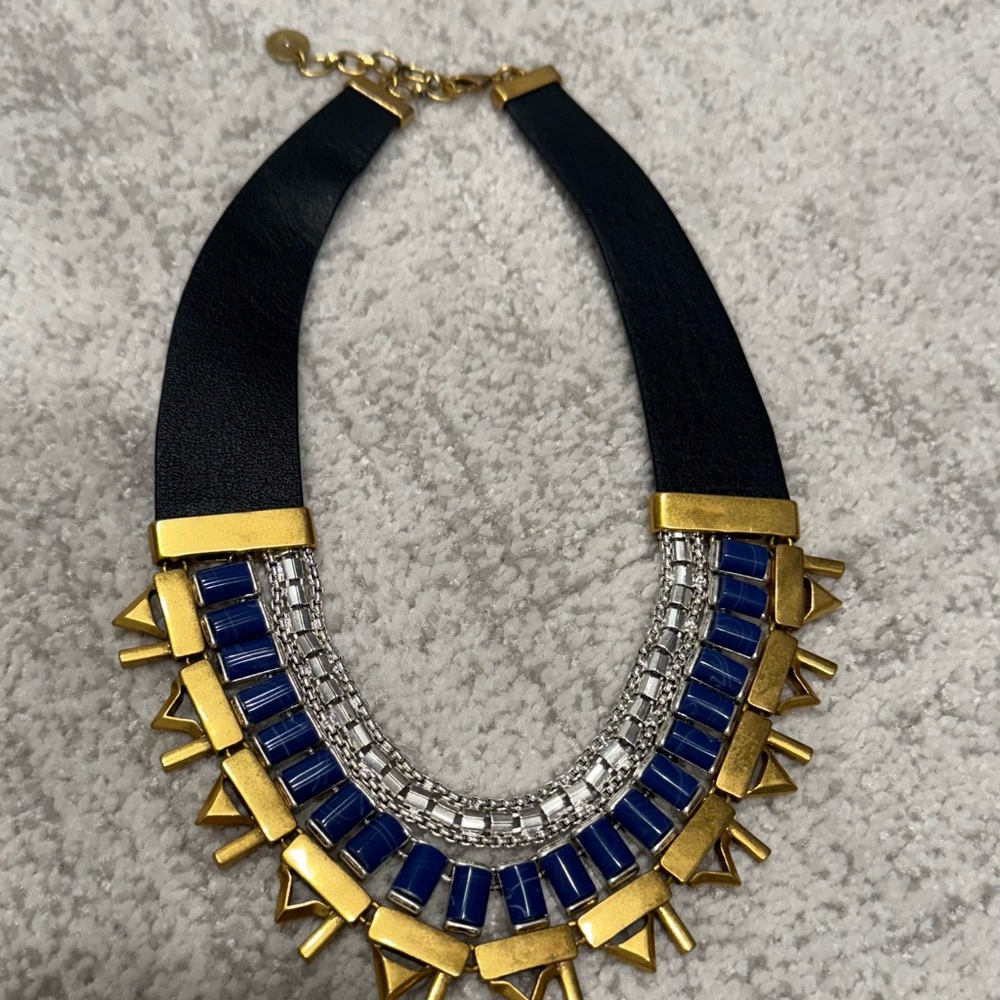 Natalie Stella & Dot Gold and Blue reversible Geometric Necklace